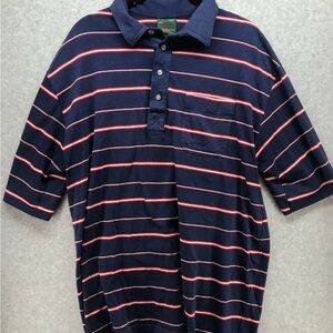 Chip Beck Classic Navy and Red Striped Polo Shirt